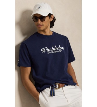 Polo Ralph Lauren para hombre. 710B16059002 Camiseta Wimbledon con gráfico Big Fit (S), Casual, Algodón, Manga corta, Marino