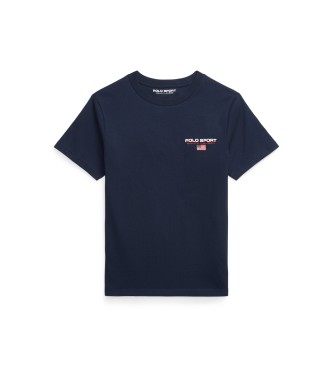 Polo Ralph Lauren för pojkar. 323964552001 Bomullsstickad T-shirt Polo Sport marinblå ((S) 6/7años= 136/138cm), Casual, Kort ärm, Marino, ba