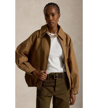 Polo Ralph Lauren Cortavientos de algodón oversize marrón