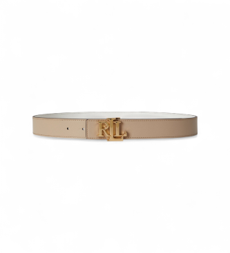Lauren Ralph Lauren para mujer. 412908984008 Cinturón reversible de piel con logotipo beige (S), Casual