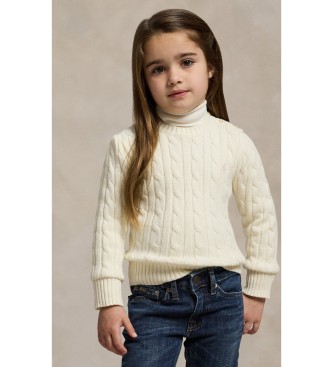 Polo Ralph Lauren Menina Bege Para 312901316011 Camisola De Algodão Em Malha De Algodão Cru (5Años= 109/116Cm), Casual, Moda Infantil