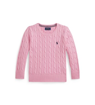 Polo Ralph Lauren unisex para niños. 322702674513 Jersey de algodón en punto de ochos rosa (5años=109/116cm), Casual, moda infantil