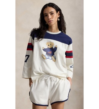 Polo Ralph Lauren para mujer. 211A12714001 Camiseta de punto de algodón Polo Bear blanco (XS), Casual, Manga larga