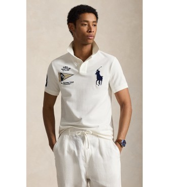 Polo Ralph Lauren för män. 710B21921003 Polotröja med Big Pony Custom Slim Fit vit (XXL), Casual, Bomull, Kort ärm