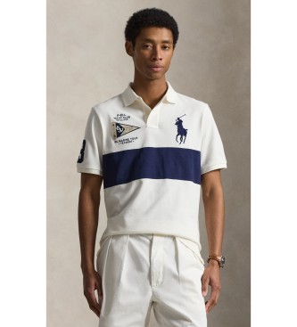 Polo Ralph Lauren för män. 710B21925001 Anpassad Slim Fit polotröja med Big Pony vit (XXL), Casual, Bomull, Kort ärm