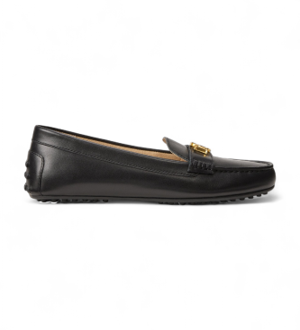 Polo Ralph Lauren para mujer. 802P09040001 Mocasines de Piel Barnsbury negro (39), Plano, Ninguno, Casual, Clásico