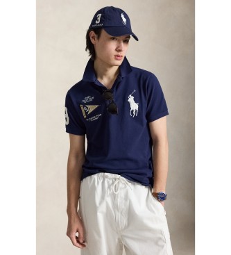 Polo Ralph Lauren för män. 710B21921001 Polotröja med Big Pony Custom Slim Fit marinblå (XXL), Casual, Bomull, Kort ärm, Marino