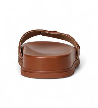 Lauren Ralph Lauren para mujer. 802982883001 Sandalias de Piel tipo chancla Tasha marrón 3