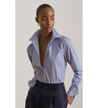 Lauren Ralph Lauren för kvinnor. 200859048001 Bomullsskjorta med blå Classic Fit-randigt mönster (XS), Casual, Lång ärm