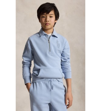 Polo Ralph Lauren unisex para niños. 323A12288001 Sudadera Big Pony de punto de rizo azul (8/9años= 140/149 cm), Casual, Algodón, moda infan