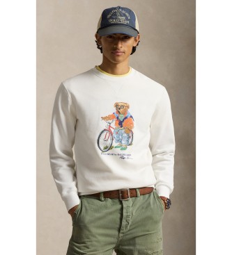 Polo Ralph Lauren para hombre. 710B14616001 Sudadera de felpa con Polo Bear blanco (L), Casual, Algodón