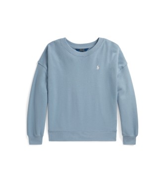 Polo Ralph Lauren para niña. 313A11744003 Sudadera de rizo con logotipo azul (6/7años=136/138cm), Casual, Algodón, moda infantil