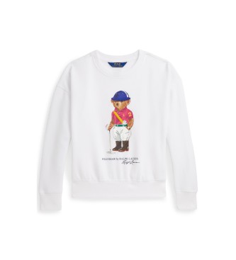 Polo Ralph Lauren para niña. 313A96116003 Sudadera Polo Bear Fleece Boxy blanco (8años=136/138cm), Casual, Algodón, moda infantil