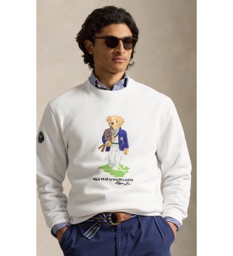 Polo Ralph Lauren para hombre. 710B16075001 Sudadera Wimbledon con Polo Bear Relaxed (S), Blanco, Casual, Algodón