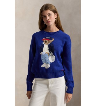 Polo Ralph Lauren para mujer. 211A96238001 Jersey de algodón con Polo Bear azul (M), Casual