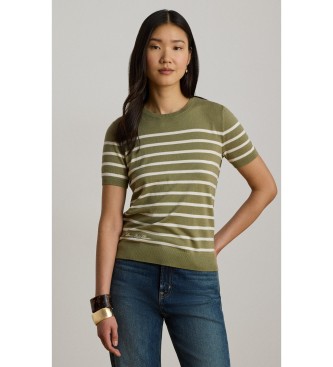 Para mujer. 200P13973001 Jersey de manga corta con rayas (XS), Casual, Algodón