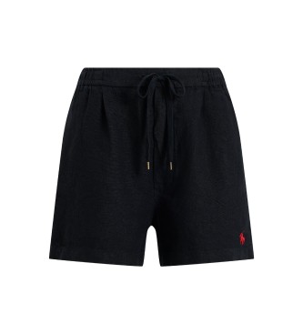 Polo Ralph Lauren para mujer. 211A12950001 Pantalón corto de lino con cordón negro (XL), Casual
