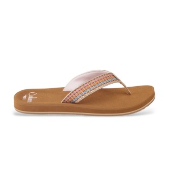 Reef para mujer. CJ7336 Sandalias Baja Elana marrón (36), Tela, Plano, Ninguno, Casual, Beachwear