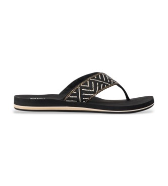 Reef para mujer. CJ9415 Chanclas Spring Woven negro (38.5), Plano, Ninguno, Beachwear, Poliéster reciclado