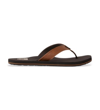 Reef para hombre. RF002915BRO Sandalias Twinpin marrón (8 US = 40), Piel, Plano, Ninguno, Casual