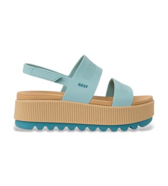 Reef för kvinnor. CJ8788 Vatten Vista Högre Sandaler blå (7USA=37.5), 3 till 5 cm, Kardborreband, Casual