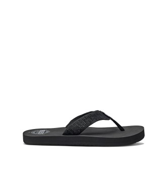 Reef para hombre. RF000313BLA Sandalias Smoothy negro (47), Tela, Plano, Ninguno, Casual, Beachwear