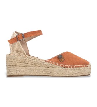 Refresh para mujer. 17523509-NARANJA Alpargatas de Piel 175235 naranja (39), 3 a 5cm, Serraje, Hebilla, Casual
