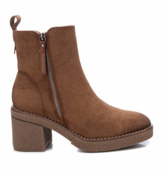 Refresh para mujer. 170989 Botines Antelina Camel -Altura tacón 7cm- (38), Marrón, 5 a 8cm, Cremallera, Casual, Refresh outlet 2024.