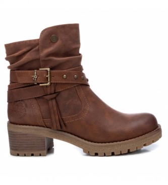 Refresh för kvinnor. 72394 Ankelstövlar 072394 camel -Höjd klack: 5cm (38), Brun, 3 till 5 cm, Nyckelband, Casual