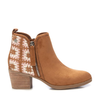 Refresh para mulher. 17279504-CAMEL Botins em pele 172795 castanho (39), Couro, Marrom, 5 a 8cm, Zíper, Casual
