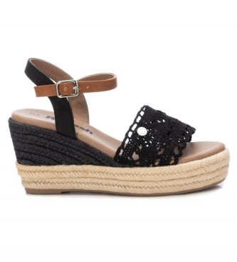 Refresh para mujer. 170701 Sandalias 170701 negro -Altura cuña 9cm- (39), Tela, 8 a 10cm, Hebilla, Casual, Refresh outlet 2024.