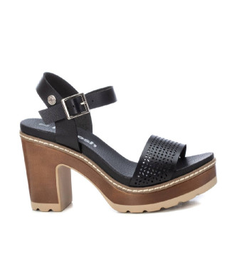 Refresh para mujer. 17077707-NEGRO Sandalias 170777 negro -altura tacón: 10cm- (38), Tela, 8 a 10cm, Hebilla, Casual, Refresh outlet 2024.