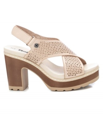 Refresh para mujer. 170778 Sandalias 170778 beige -Altura tacón 10cm- (40), 8 a 10cm, Velcro, Casual, Refresh outlet 2024.