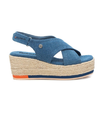 Refreshvoor vrouwen. 17187202-NAVY Sandalen 171872 blauw (39), Stof, 5 tot 8 cm, Klittenband, Casual