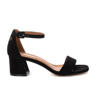 Refresh för kvinnor. 17258401-NEGRO Sandaler i läder 172584 svart (39), 5 till 8 cm, Före, Spänne, Casual