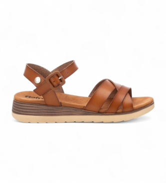 Refresh para mujer. 17267302-CAMEL Sandalias 172673 marrón (36), 3 a 5cm, Hebilla, Casual