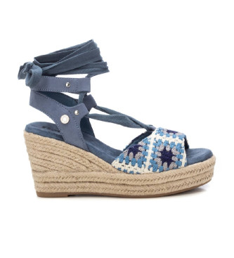Refresh para mulher. 17279204-JEANS Sandálias 172792 azul (39), 5 a 8cm, Cordão, Casual