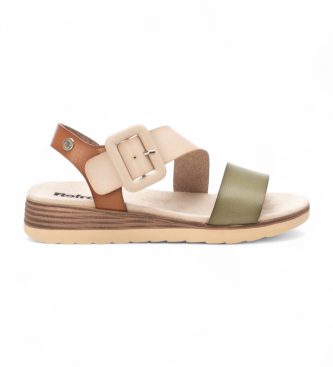 Refresh para mujer. 17284404-HIELO Sandalias 172844 blanco (41), Beige, 3 a 5cm, Hebilla, Casual