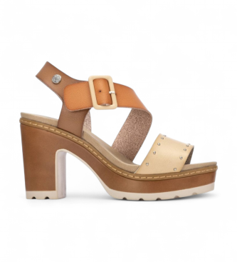Refresh para mujer. 17520802-BEIGE Sandalias 175208 marrón (36), 5 a 8cm, Hebilla, Casual