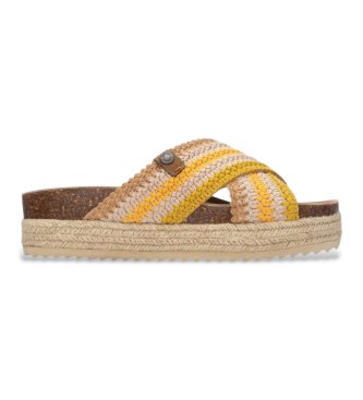 Refresh para mujer. 17501401-BEIGE Sandalias 175014 multicolor (41), Marrón, Tela, Plano, Ninguno, Casual