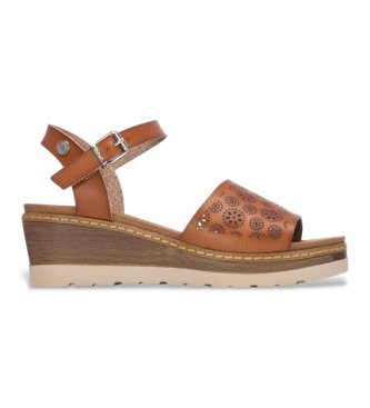 Para mujer. 17516202-CAMEL Sandalias 175162 (37), 5 a 8cm, Hebilla, Casual