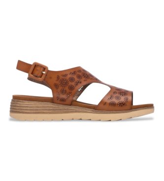 Refresh para mujer. 17516703-CAMEL Sandalias 175167 marrón (39), 1 a 3cm, Hebilla, Casual