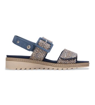 Refresh para mujer. 17524502-NAVY Sandalias 175245 azul (41), Tela, Plano, Velcro, Casual