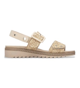 Refresh para mujer. 17524503-BEIGE Sandalias 175245 beige (37), Tela, Plano, Velcro, Casual