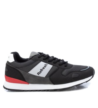 Refresh para hombre. 17094404-NEGRO Zapatillas 170944 negro (43), Plano, 1 a 3cm, Cordones, Casual, Imitación cuero, Refresh outlet 2024.