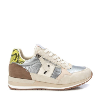 Refresh para mujer. 17232901-BEIGE Zapatillas de piel 172329 beige (36), Plano, Ante, Cordones, Cremallera, Casual