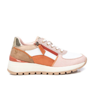 Zapatillas de piel 172446 nude (38), Plano, Cordones, Cremallera, Casual