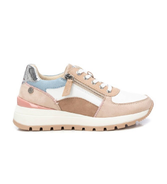 Refresh para mujer. 17244603-BEIGE Zapatillas de piel 172446 beige (41), Plano, Cordones, Cremallera, Casual