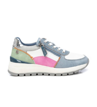 Refresh para mujer. 17244605-JEANS Zapatillas de piel 172446 multicolor (40), Plano, Cordones, Cremallera, Casual