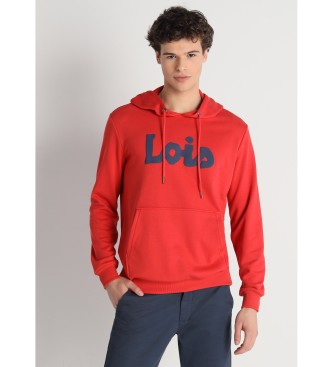 Lois Jeans para hombre. 165013500 Sudadera con Capucha 135260 rojo (XXL), Casual, Algodón, Manga larga